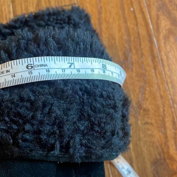 Steve Madden Carleyy black suede 3” wedge faux fur tall boot 8 - Picture 8 of 9